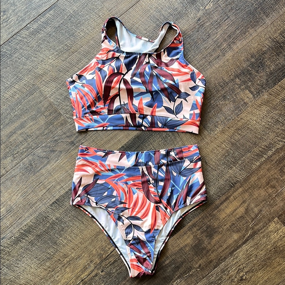 Tropical Print Bikini Set